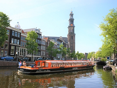 1 hour canal cruise in Amsterdam preview image at the Westerkerk