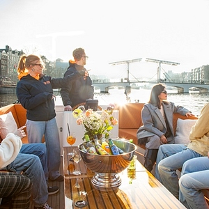 Lovely cruises people on boat enjoying views amstel