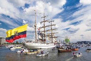 SAIL Amsterdam boat arriving in Amsterdam
